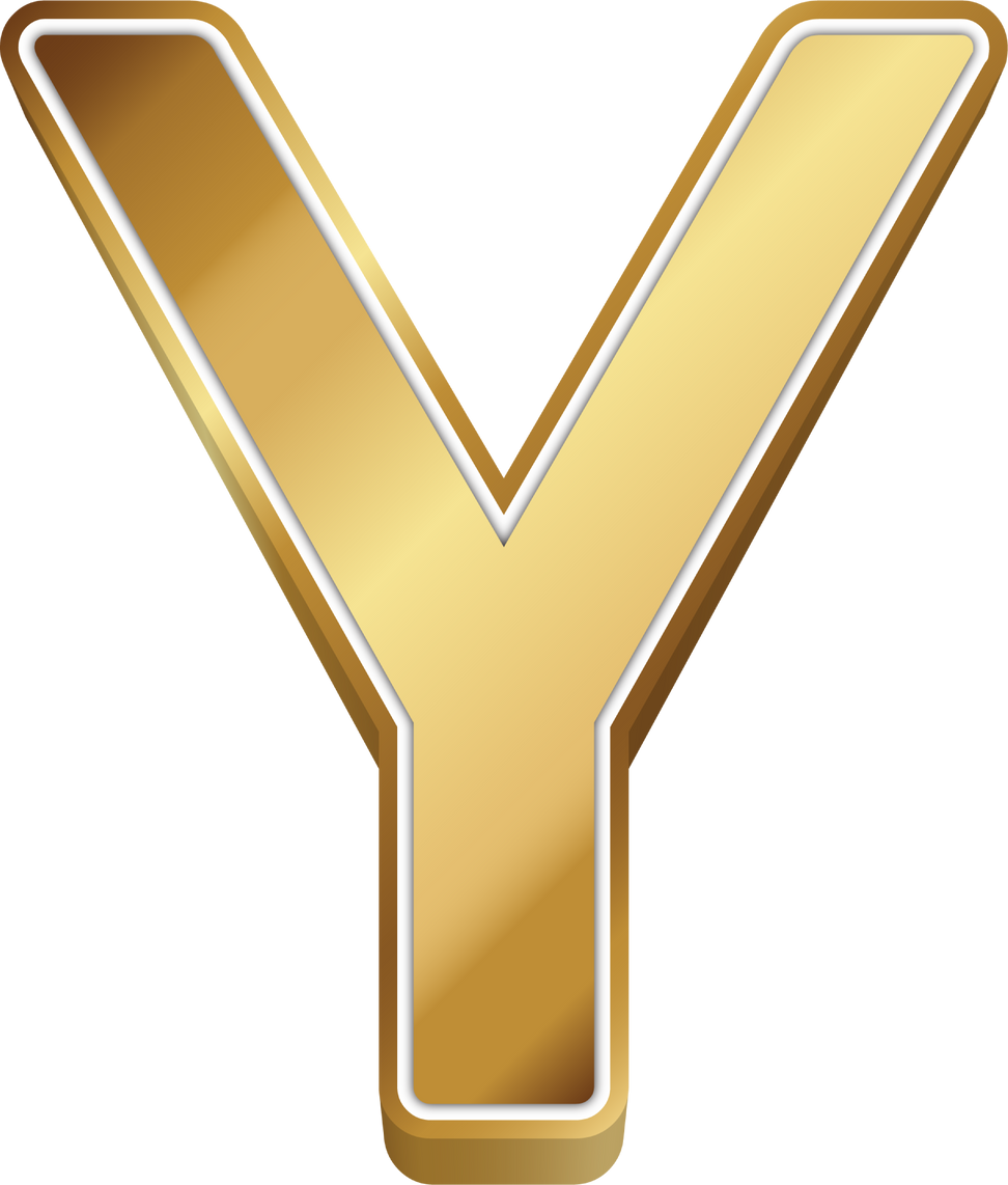 3d golden alphabet letter Y